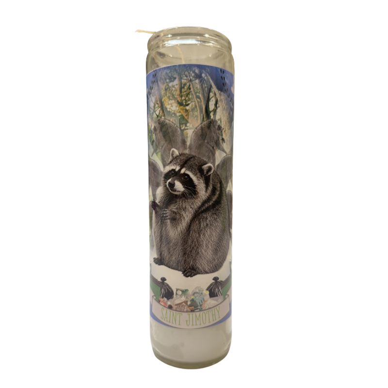 Luminary Jimothy the Raccoon Prayer Altar Candle