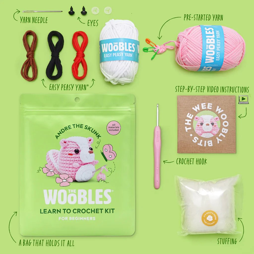 Andre The Skunk - The Woobles Crochet Kit