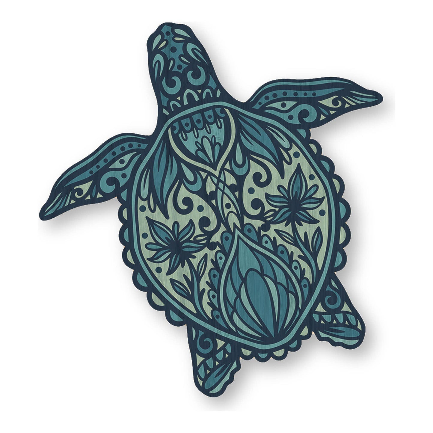 Honu Mandala - Hawaii Bamboo Wood Sticker