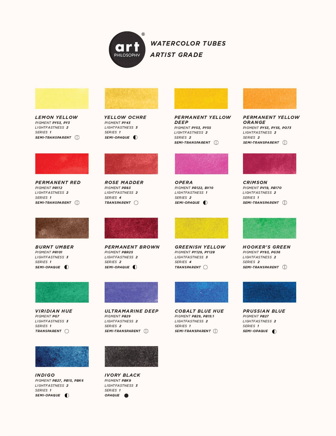 Art Philosophy® Watercolor Permanent Brown 15 ml series #2