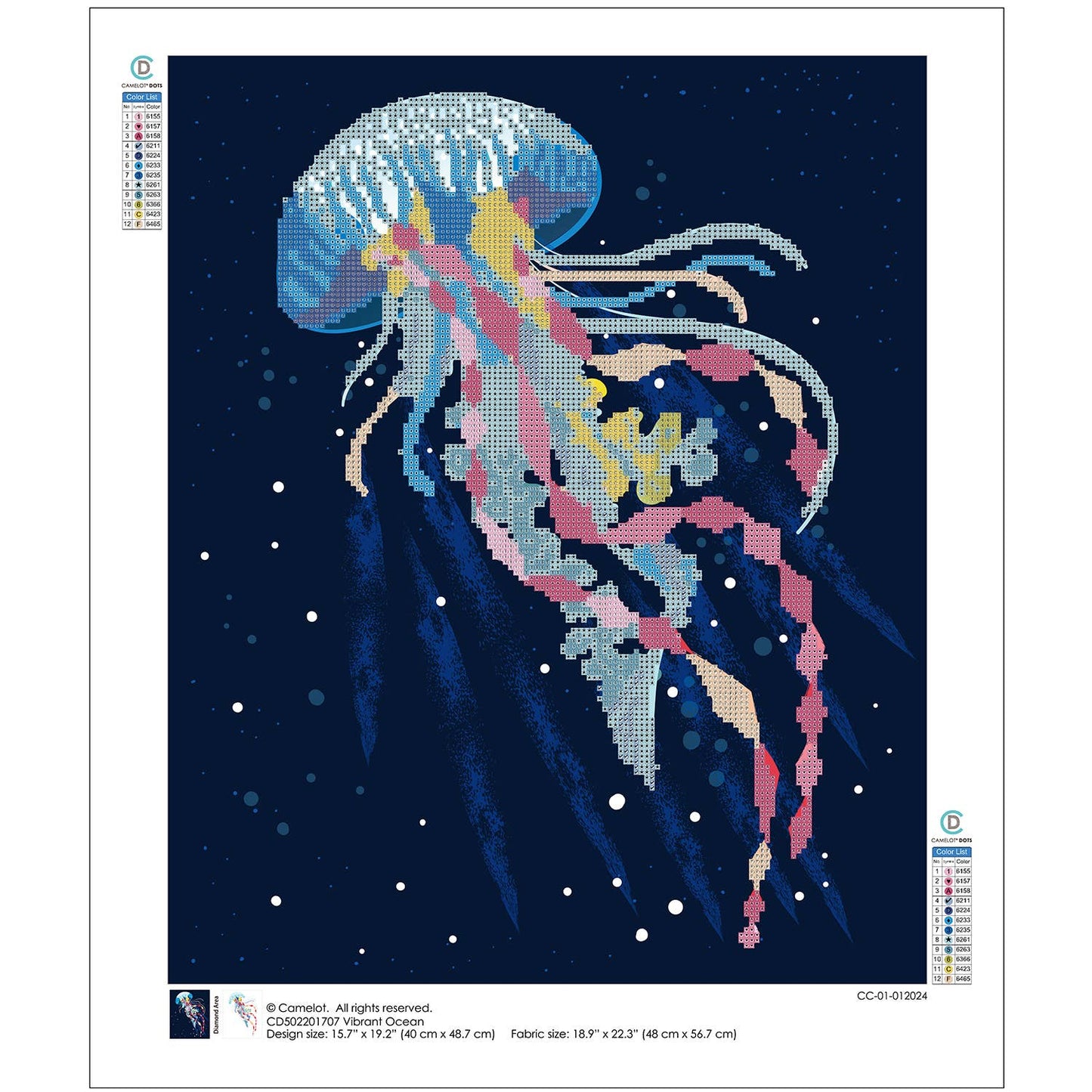 Vibrant Ocean Jellyfish Diamond Painting Kit