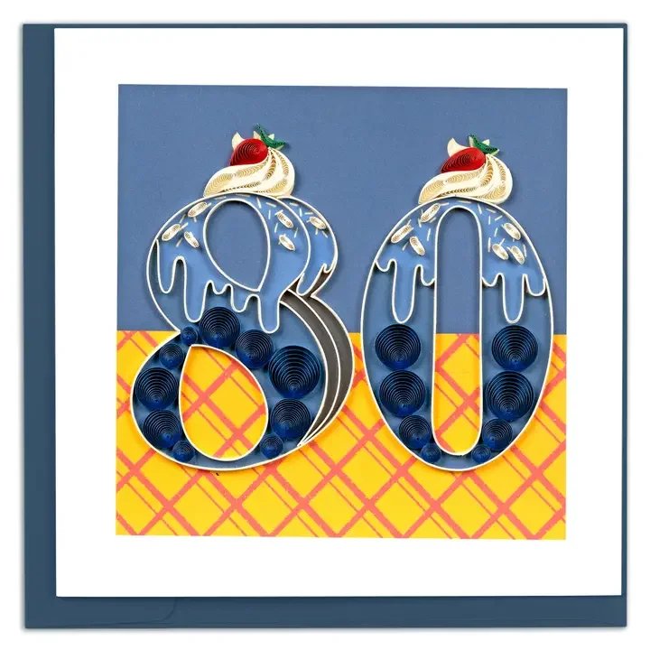 80th Birthday Quilling Card