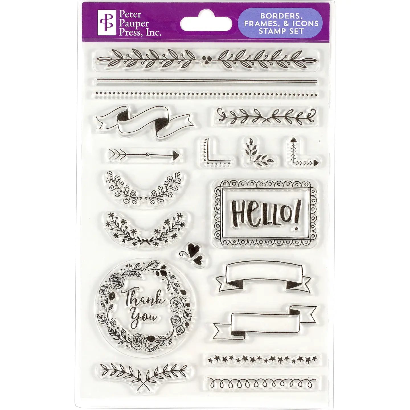 Borders, Frames, And Icons Stamp Set