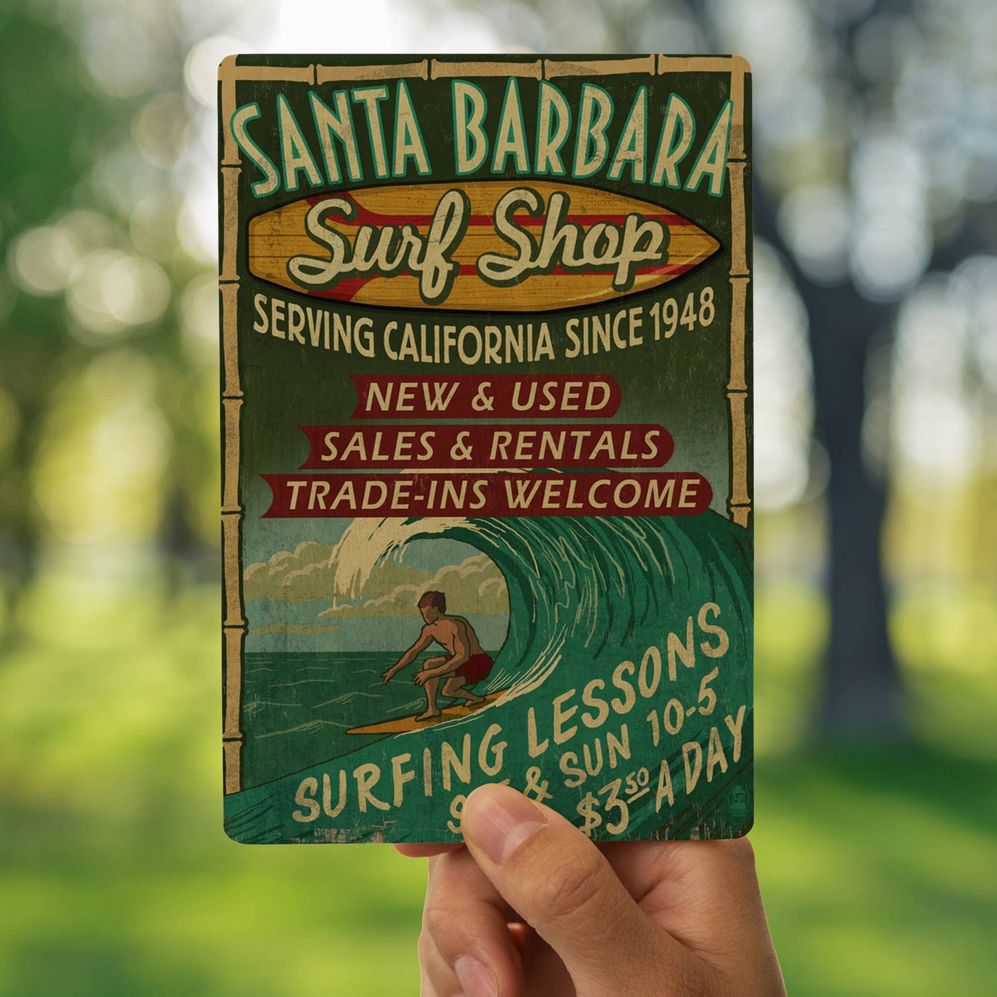 Santa Barbara Wood Postcards - Surf Shop