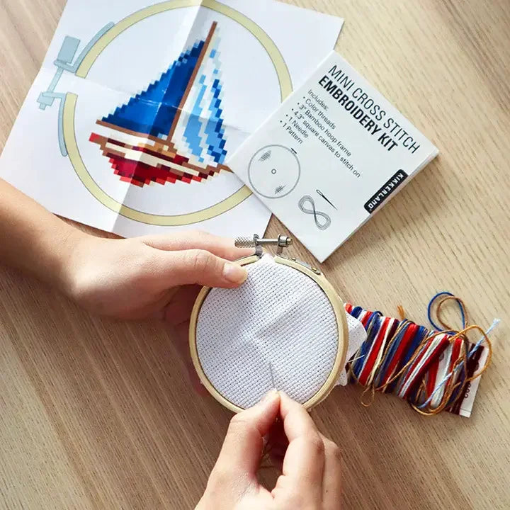 Boat Mini Cross Stitch - Kikkerland