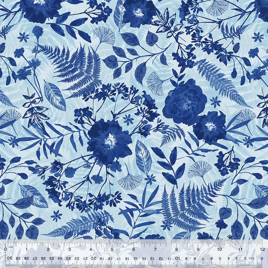 Windham Fabric - Blue Botanical