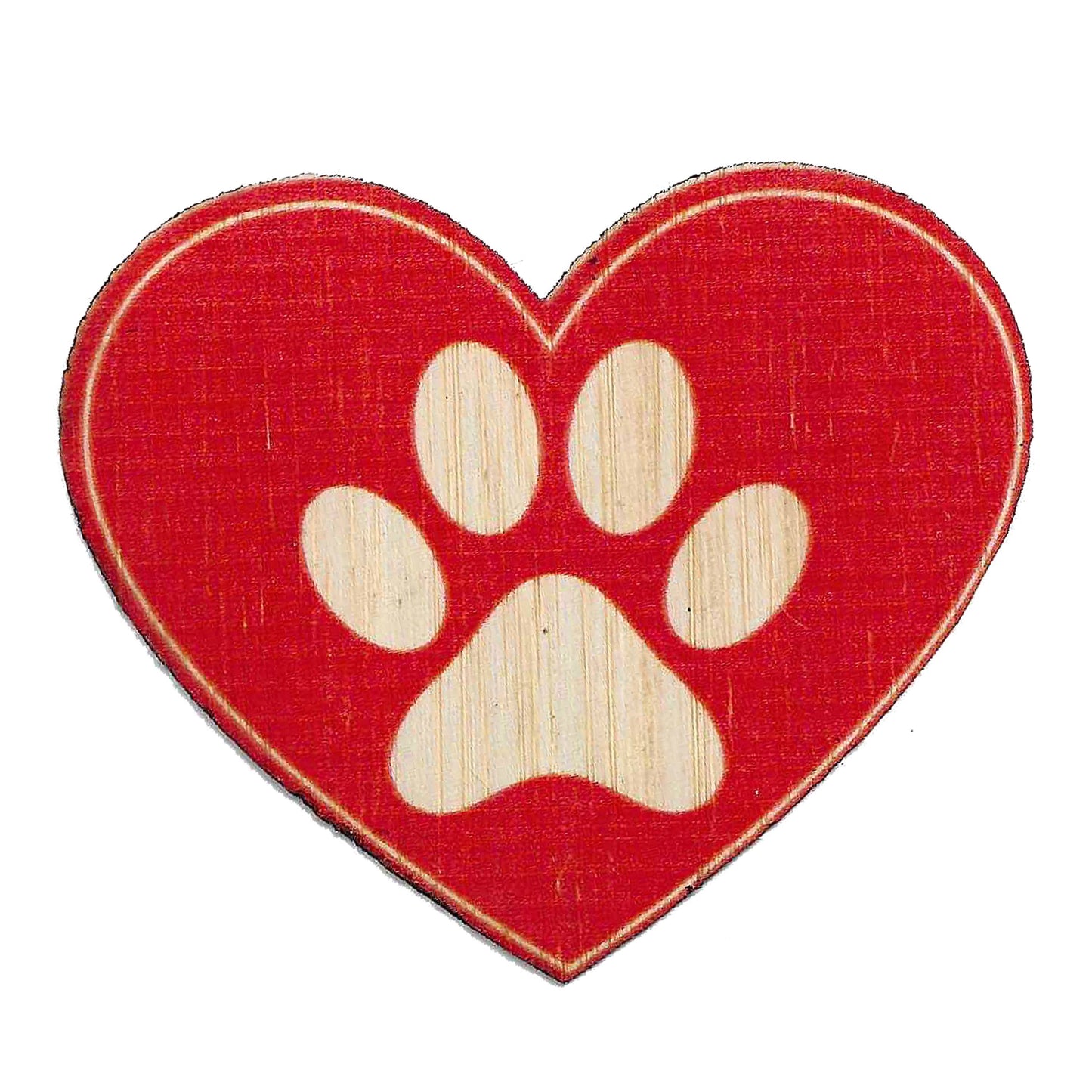 Heart Paw - Dog Bamboo Wood Sticker