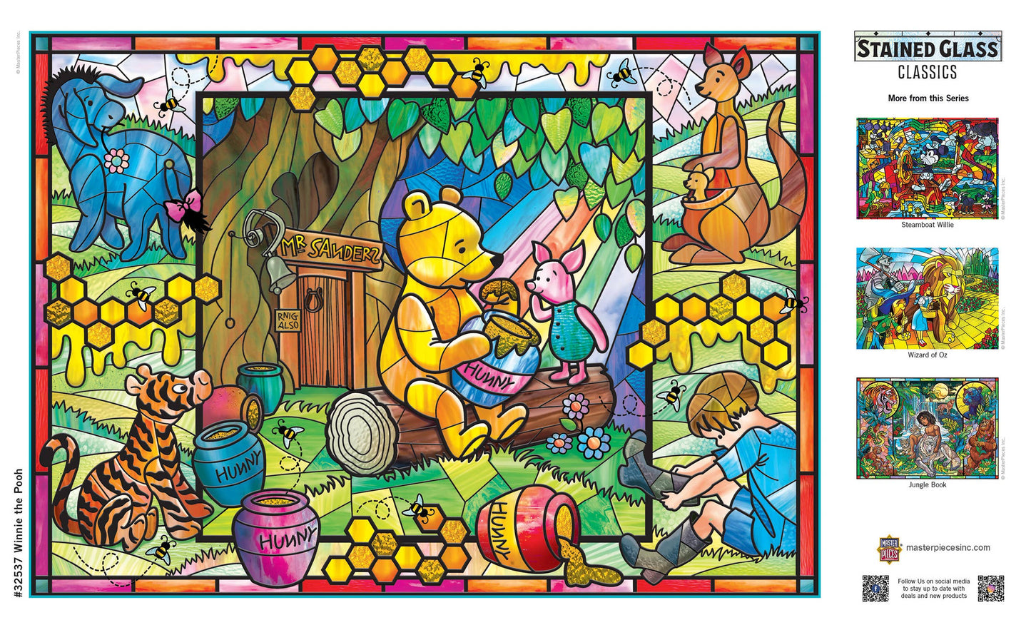 Stained Glass - Winnie the Pooh 500 Piece Jigsaw Puzzle