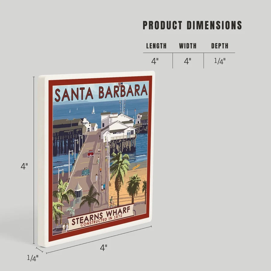Sterns Wharf Ceramic Coaster