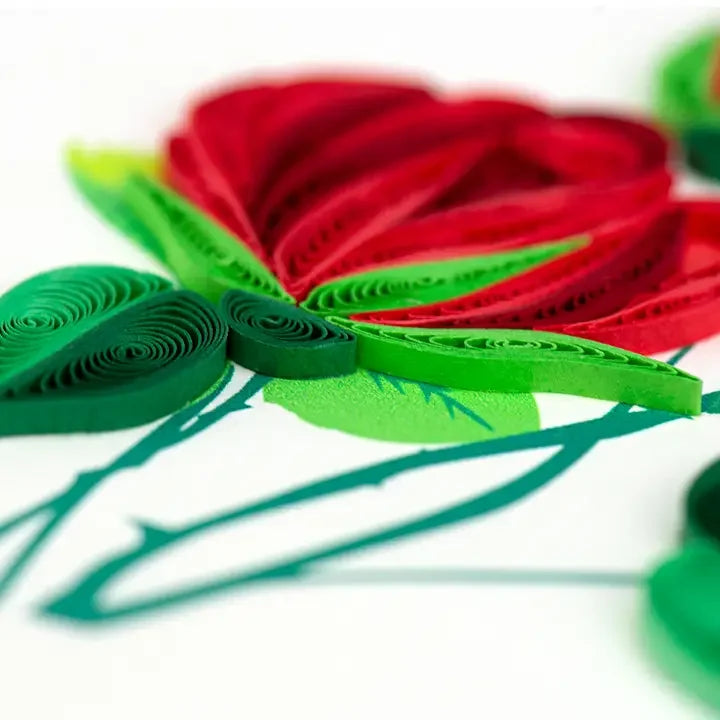 Red Rose Quilling Card