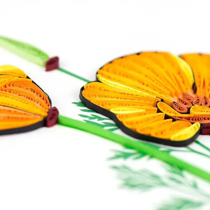 Yellow Poppy Quilling Card