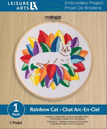 Rainbow Cat 6" Embroidery Kit
