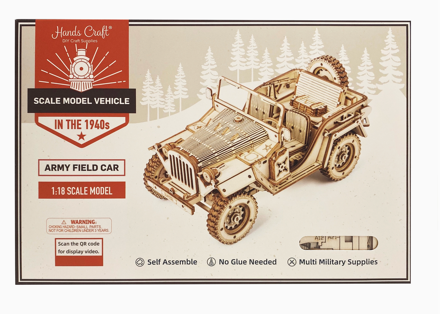 3D Wooden Puzzle - Army Field Car