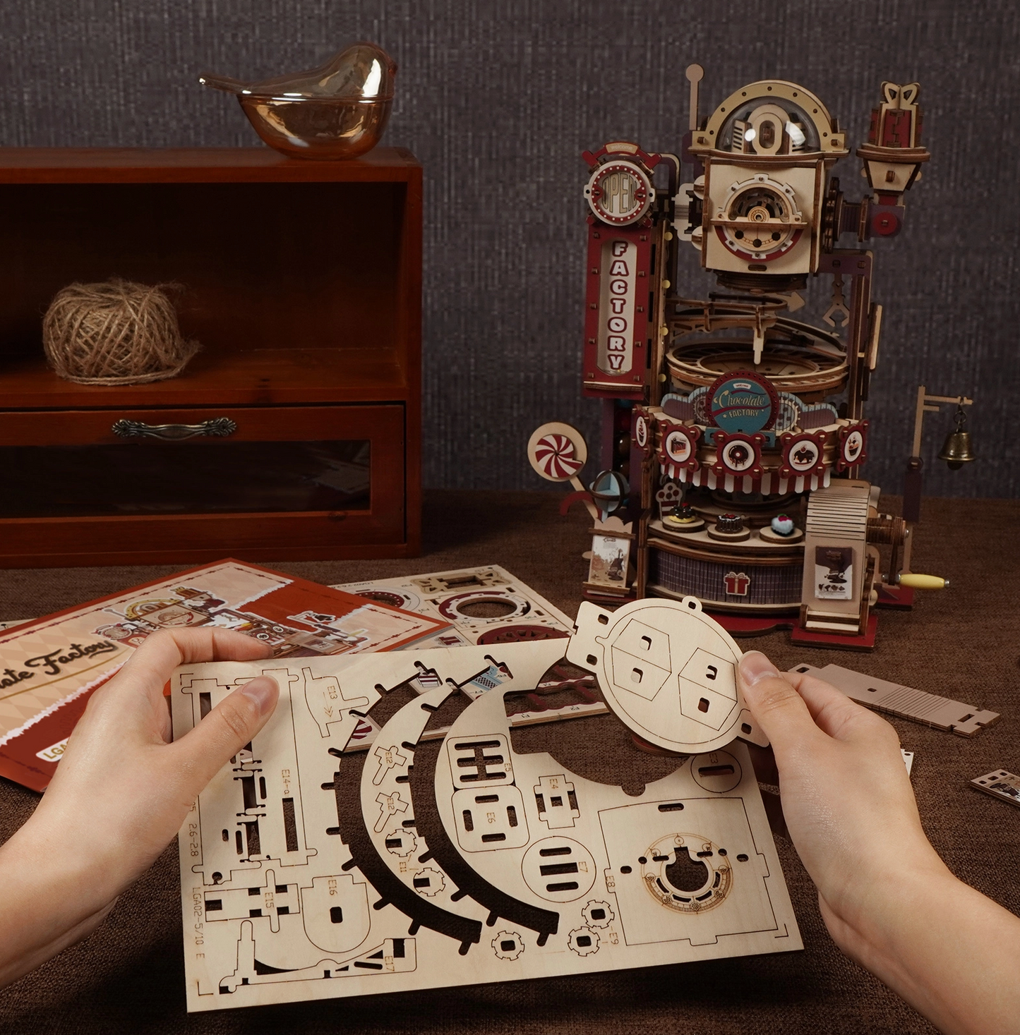 3D Wooden Puzzle - Chocolate Factory Marble Run