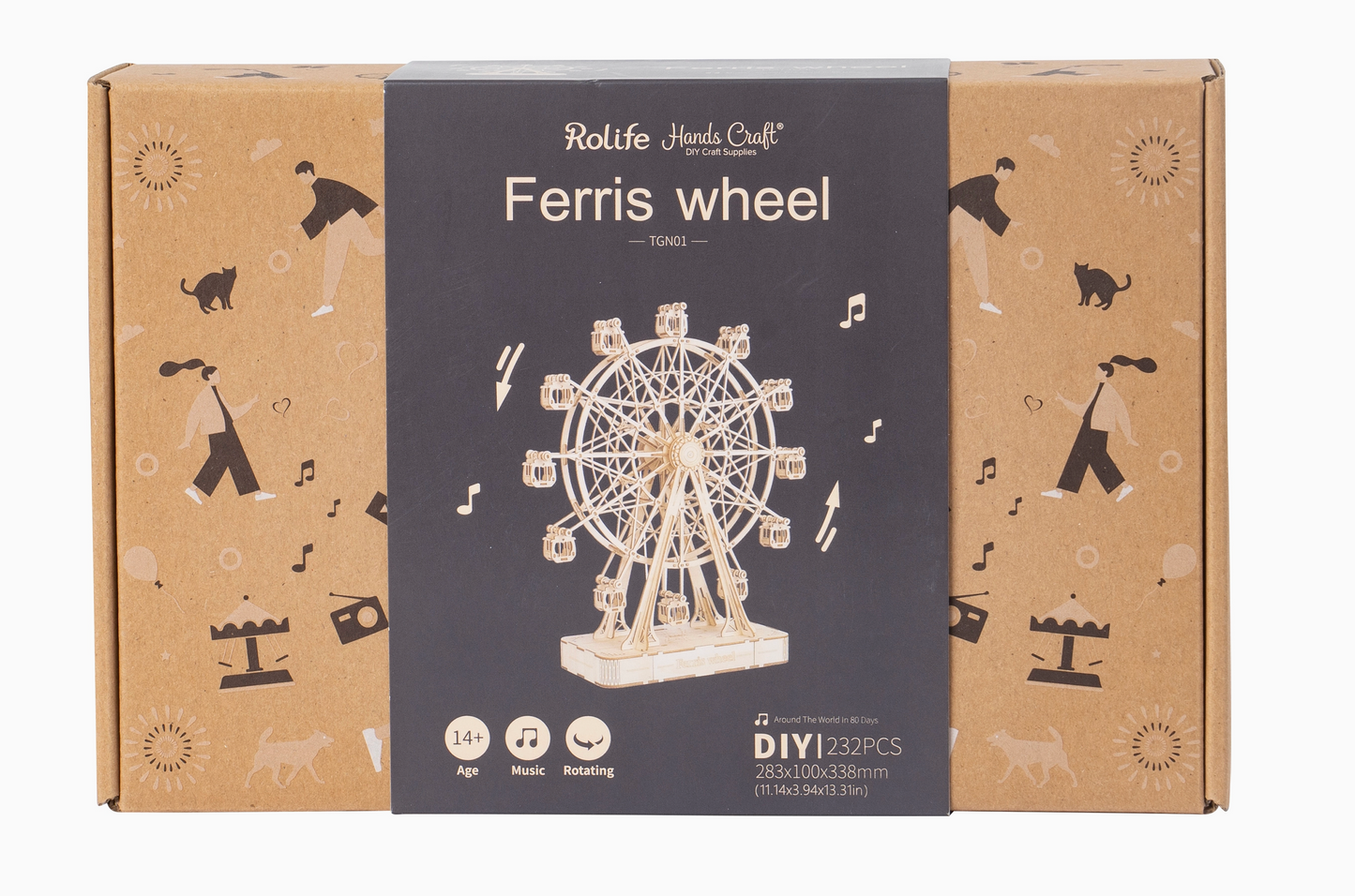 3D Wooden Puzzle - Ferris Wheel Music Box