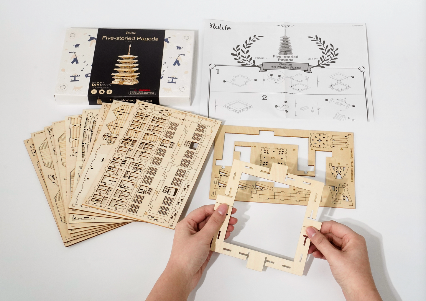 3D Wooden Puzzle - Five Story Pagoda