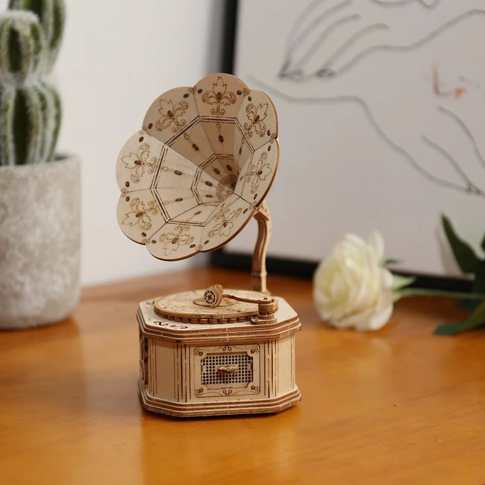 3D Wooden Puzzle - Gramophone
