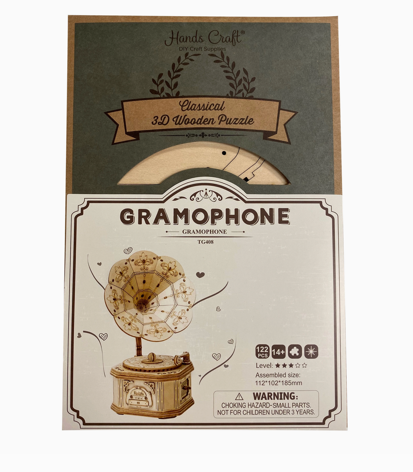 3D Wooden Puzzle - Gramophone