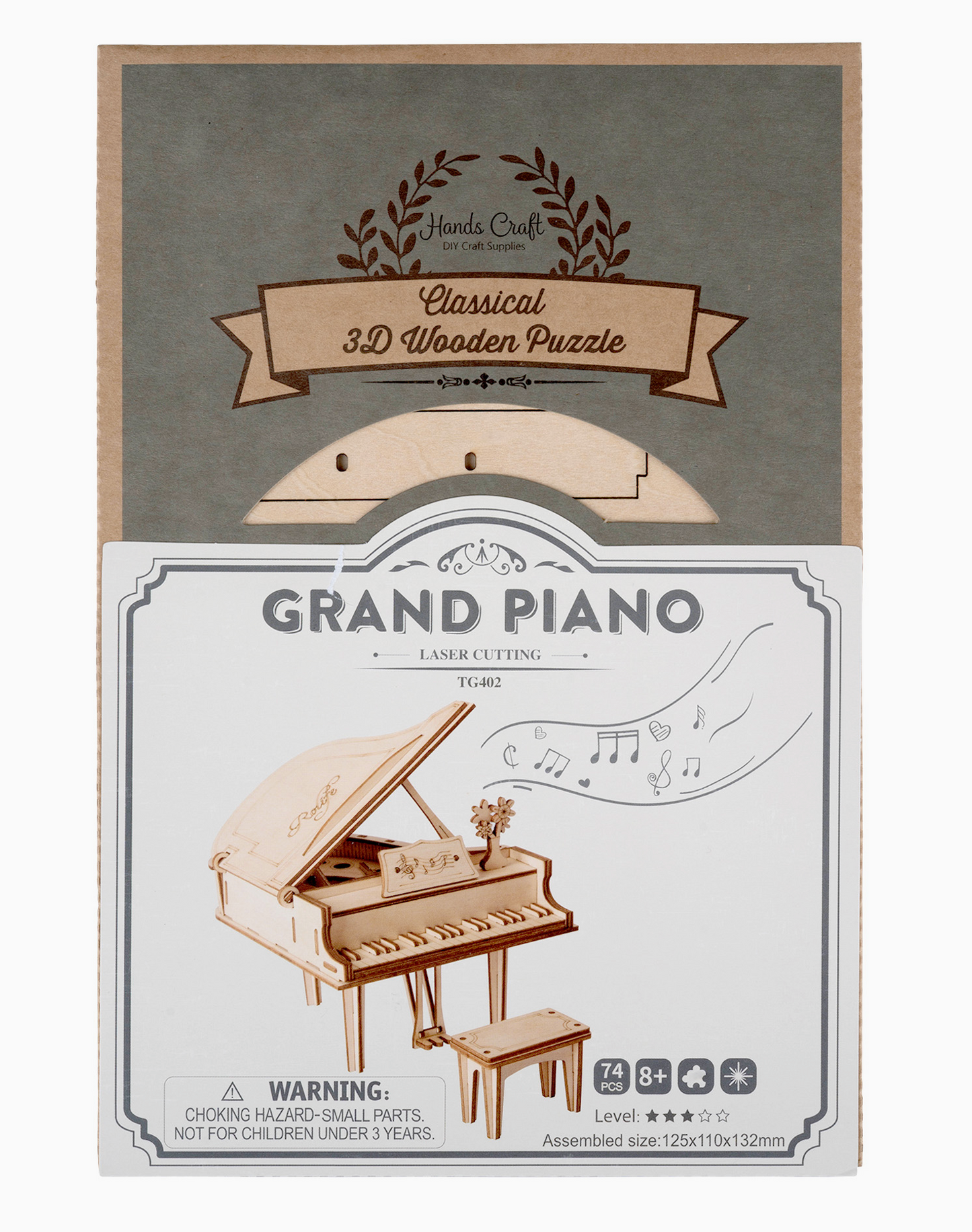3D Wooden Puzzle - Grand Piano
