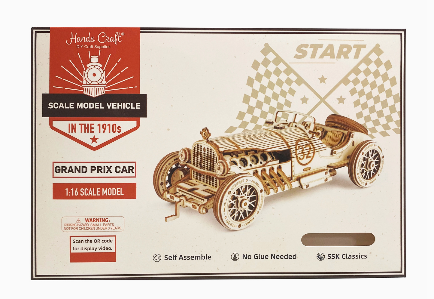 3D Wooden Puzzle - Grand Prix Racer car - hands craft