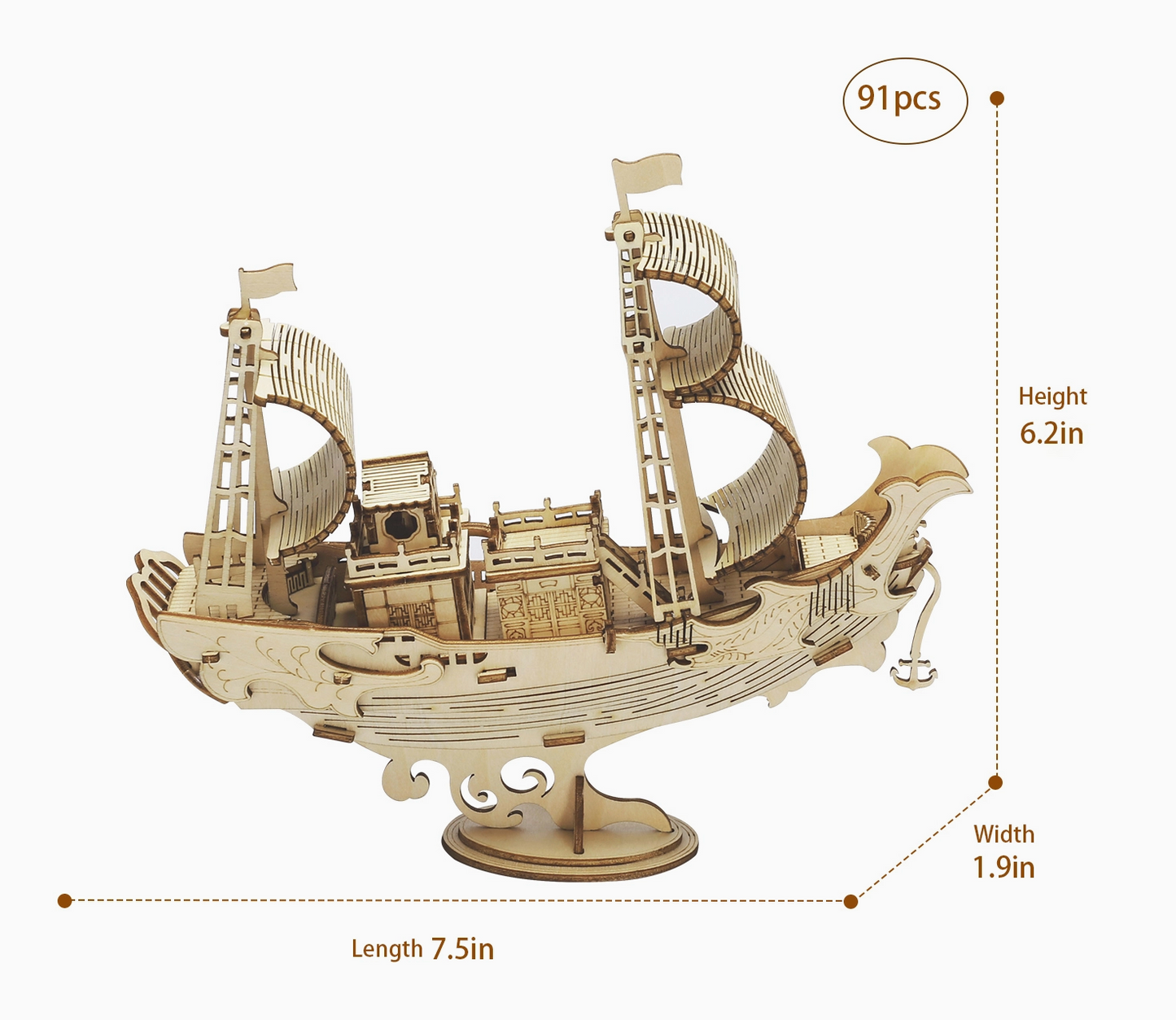 3D Wooden Puzzle - Japanese Diplomatic Ship
