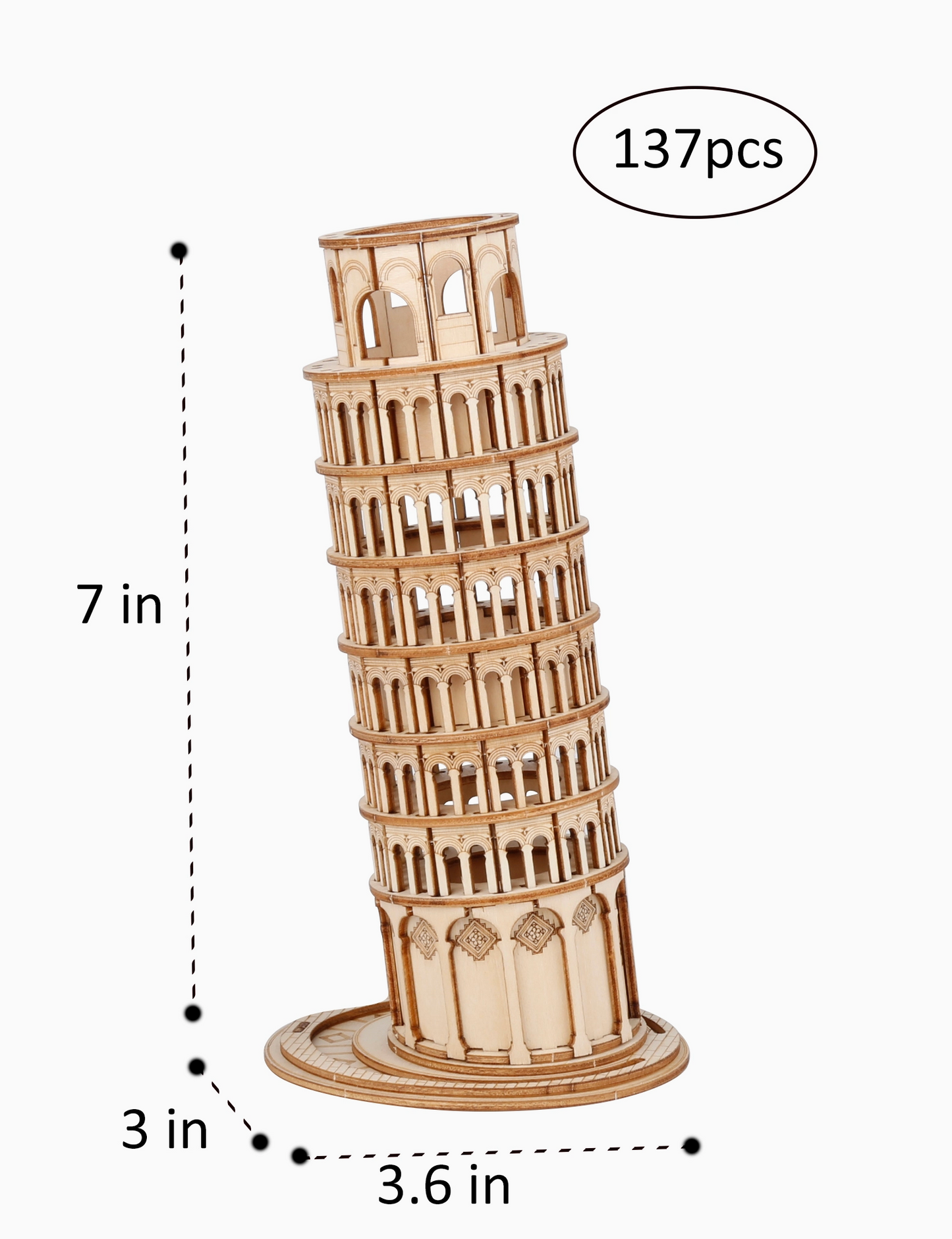 3D Wooden Puzzle - Leaning Tower of Pisa