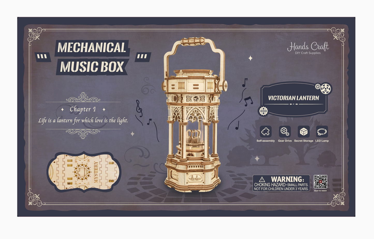 3D Wooden Puzzle - Mechanical Music Box