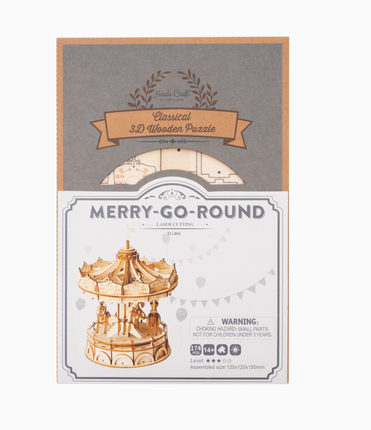3D Wooden Puzzle - Merry Go Round
