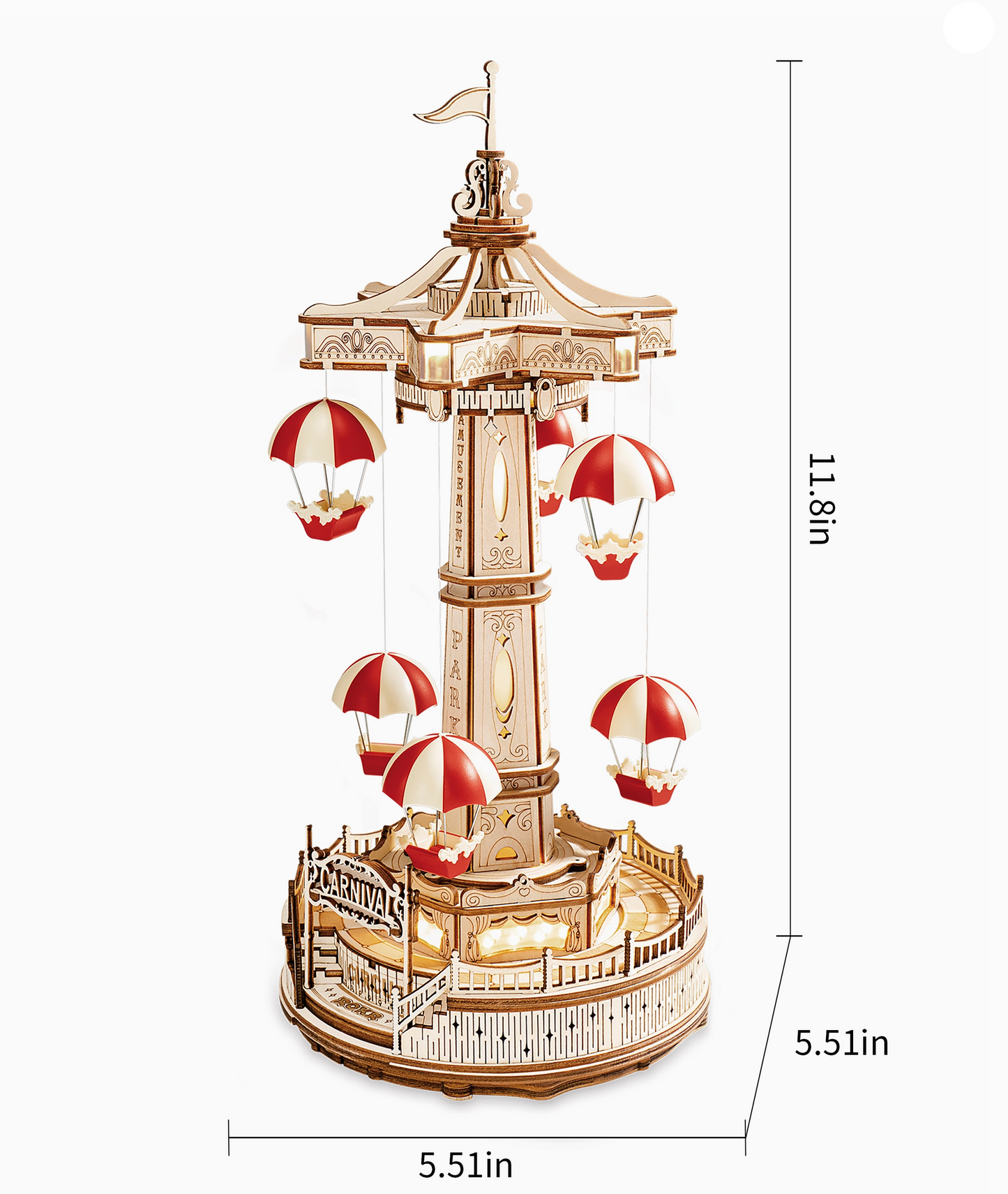 3D Wooden Puzzle - Parachute Tower