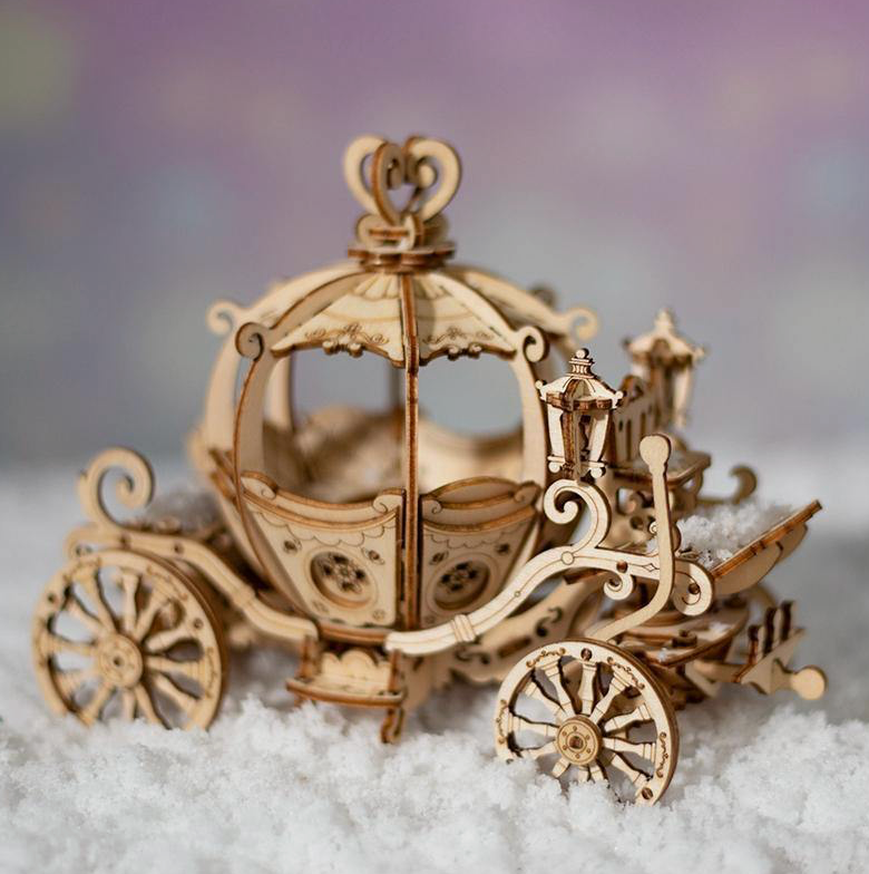 3D Wooden Puzzle - Pumpkin Cart