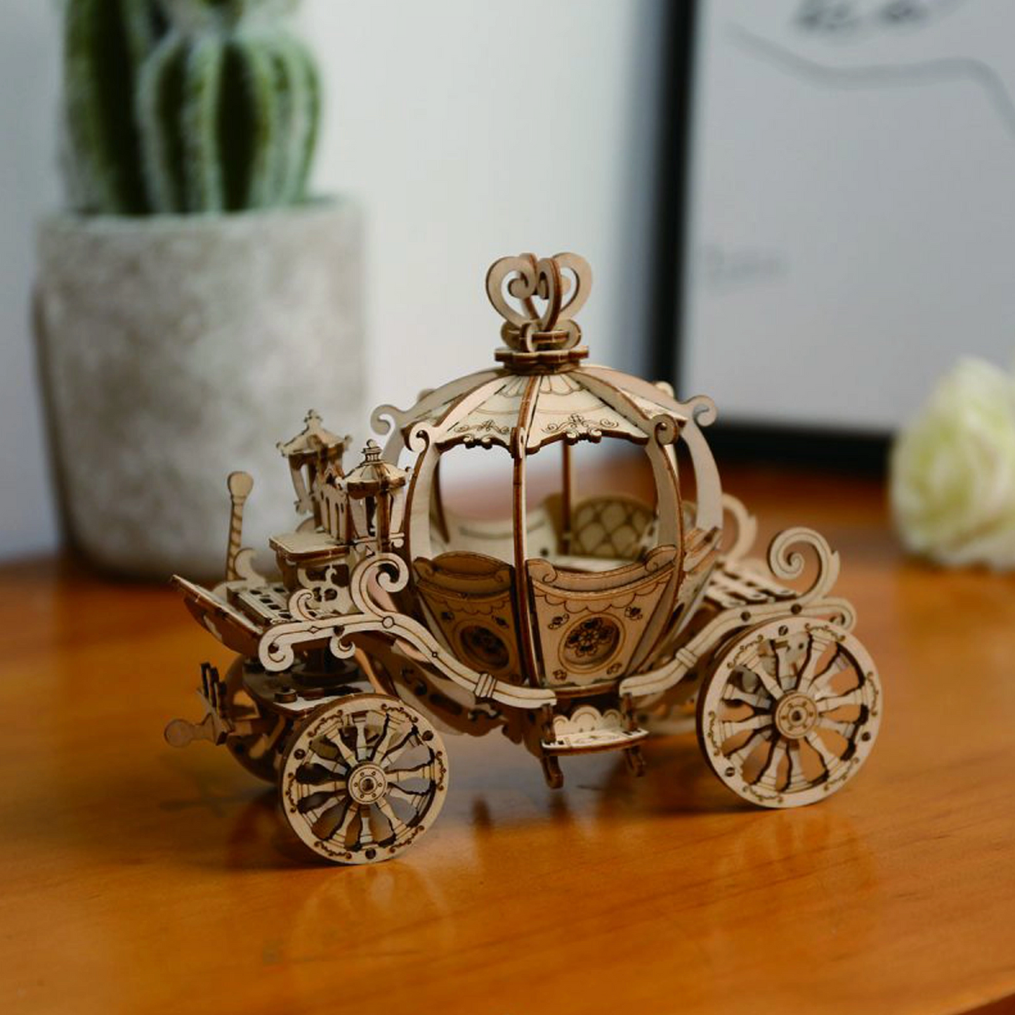 3D Wooden Puzzle - Pumpkin Cart