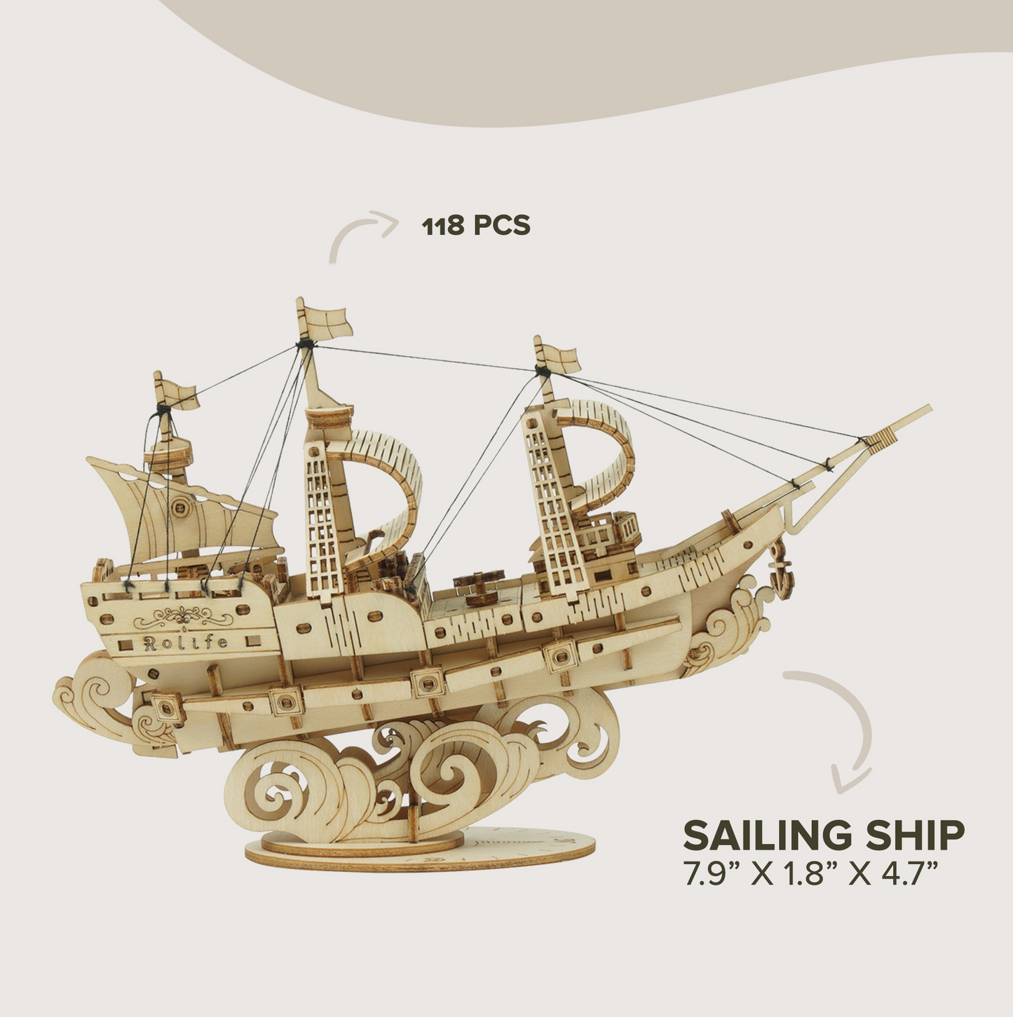 3D Wooden Puzzle - Sailing Ship