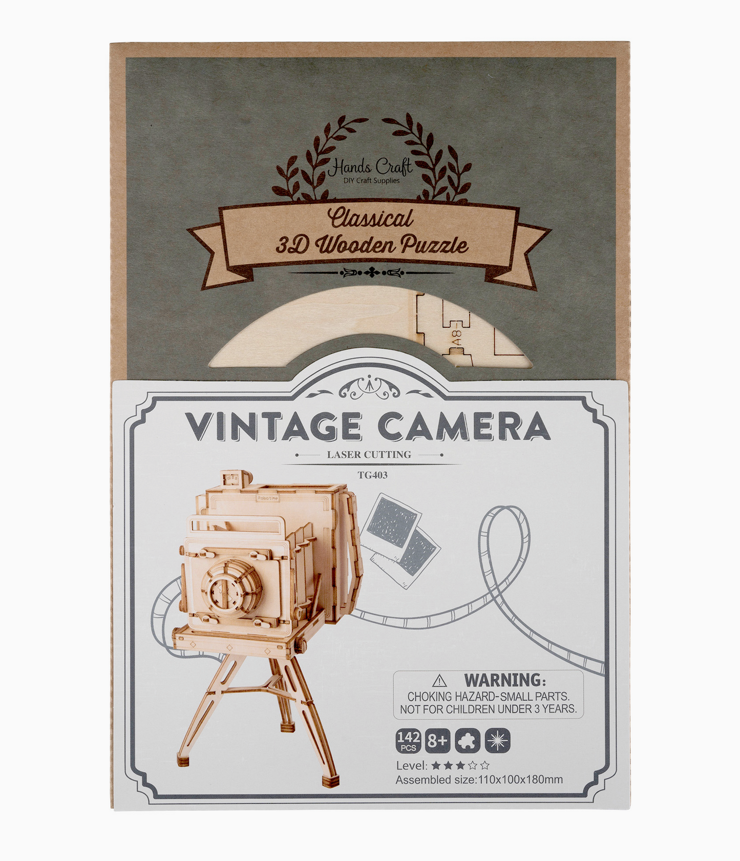 3D Wooden Puzzle - Vintage Camera