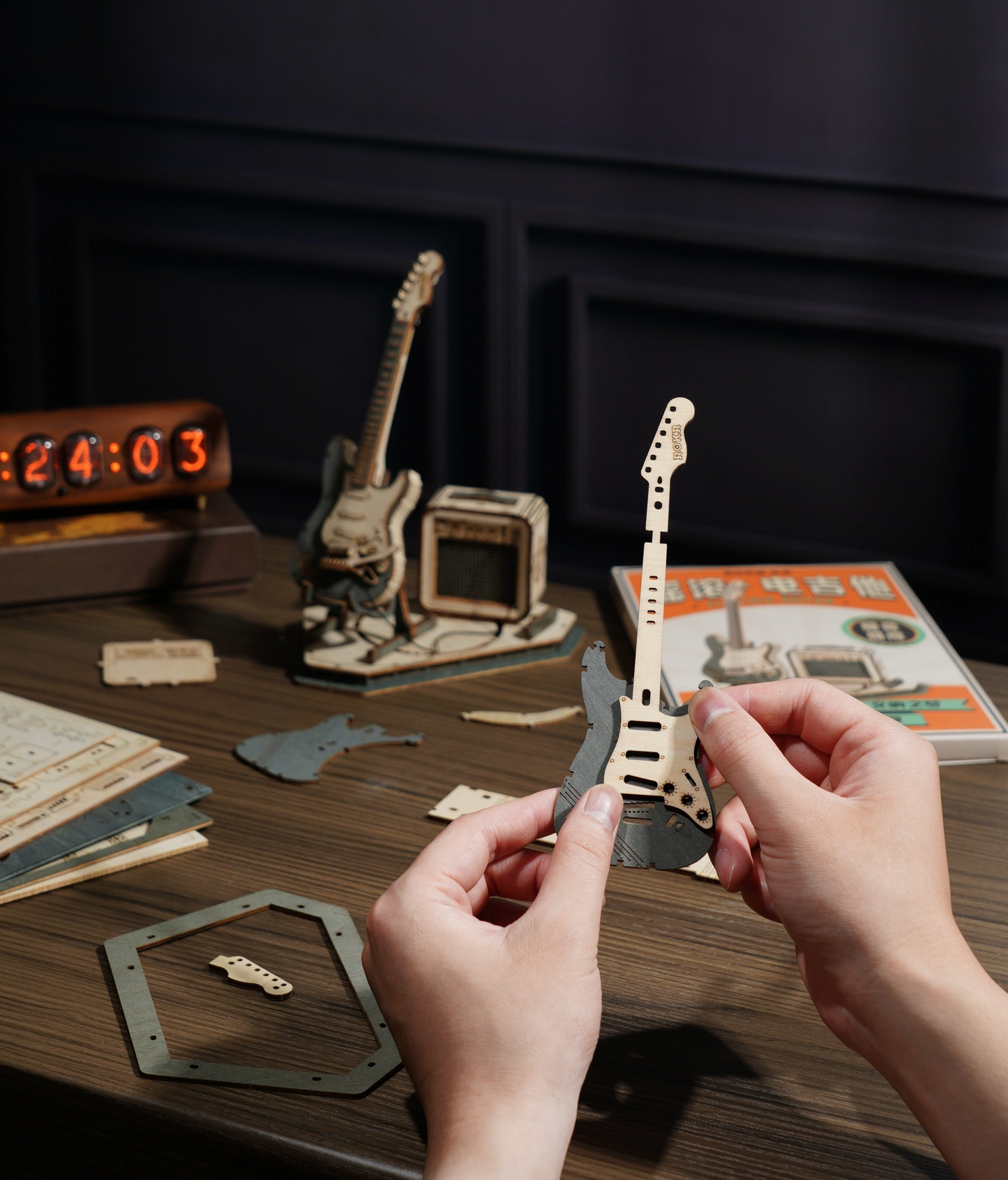 3D Wooden Puzzle - Electric Guitar