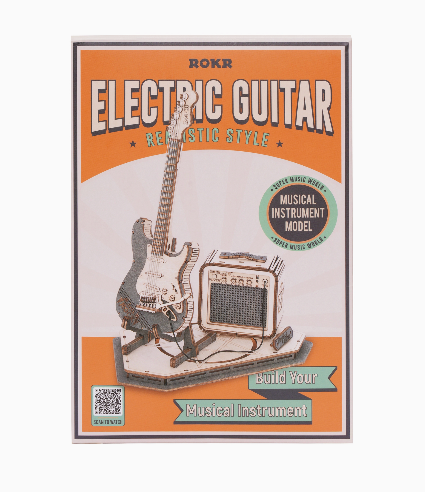 3D Wooden Puzzle - Electric Guitar