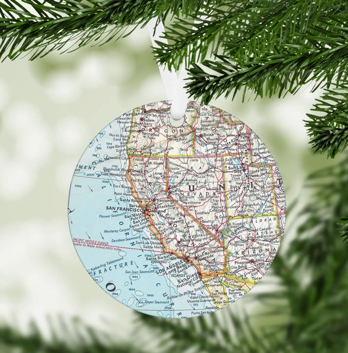 California Glass Ornament