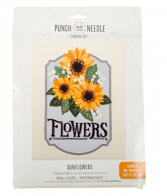Punch Needle Kit - Sunflowers on Canvas