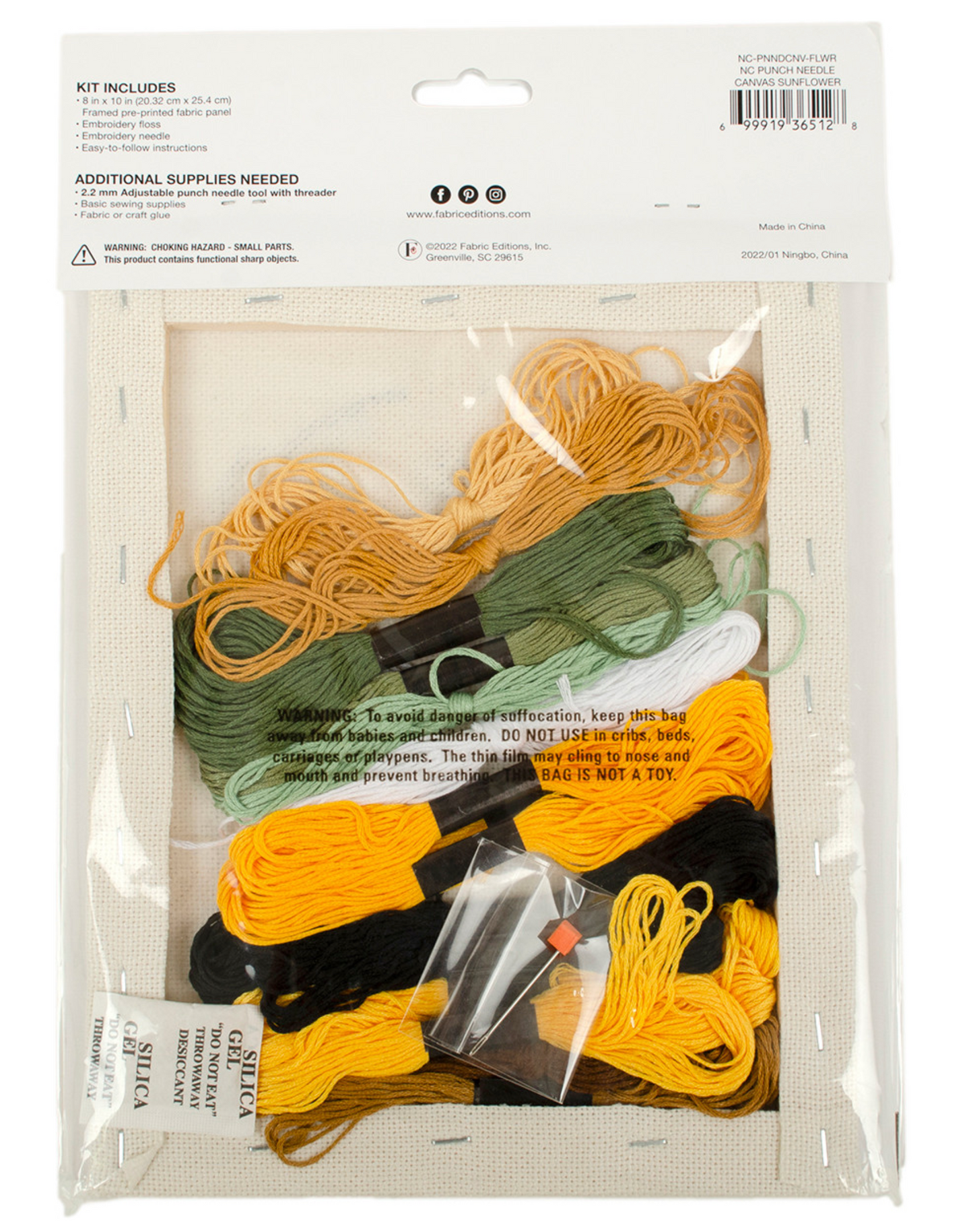 Punch Needle Kit - Sunflowers on Canvas