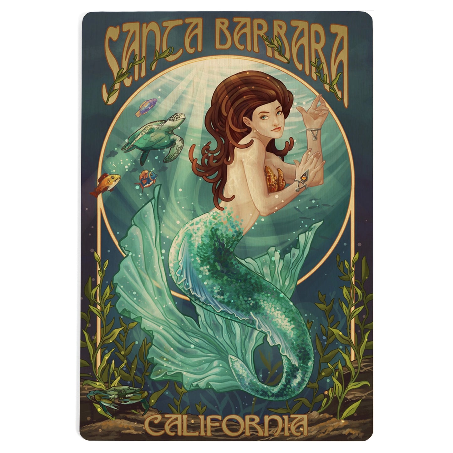 Santa Barbara Wood Postcard