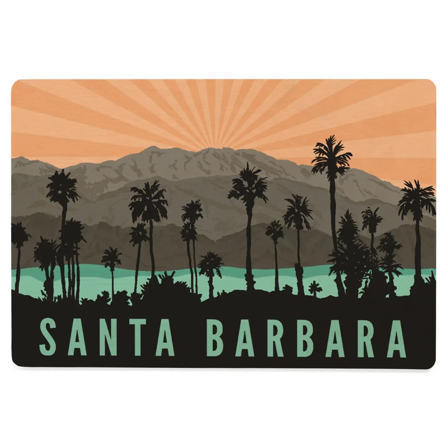 Santa Barbara Wood Postcard