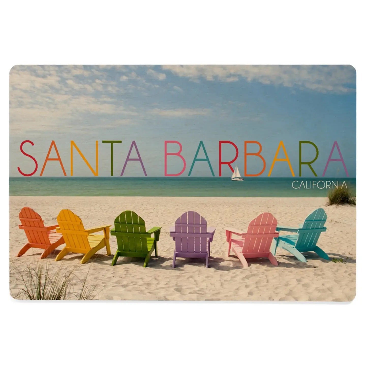 Santa Barbara Wood Postcard