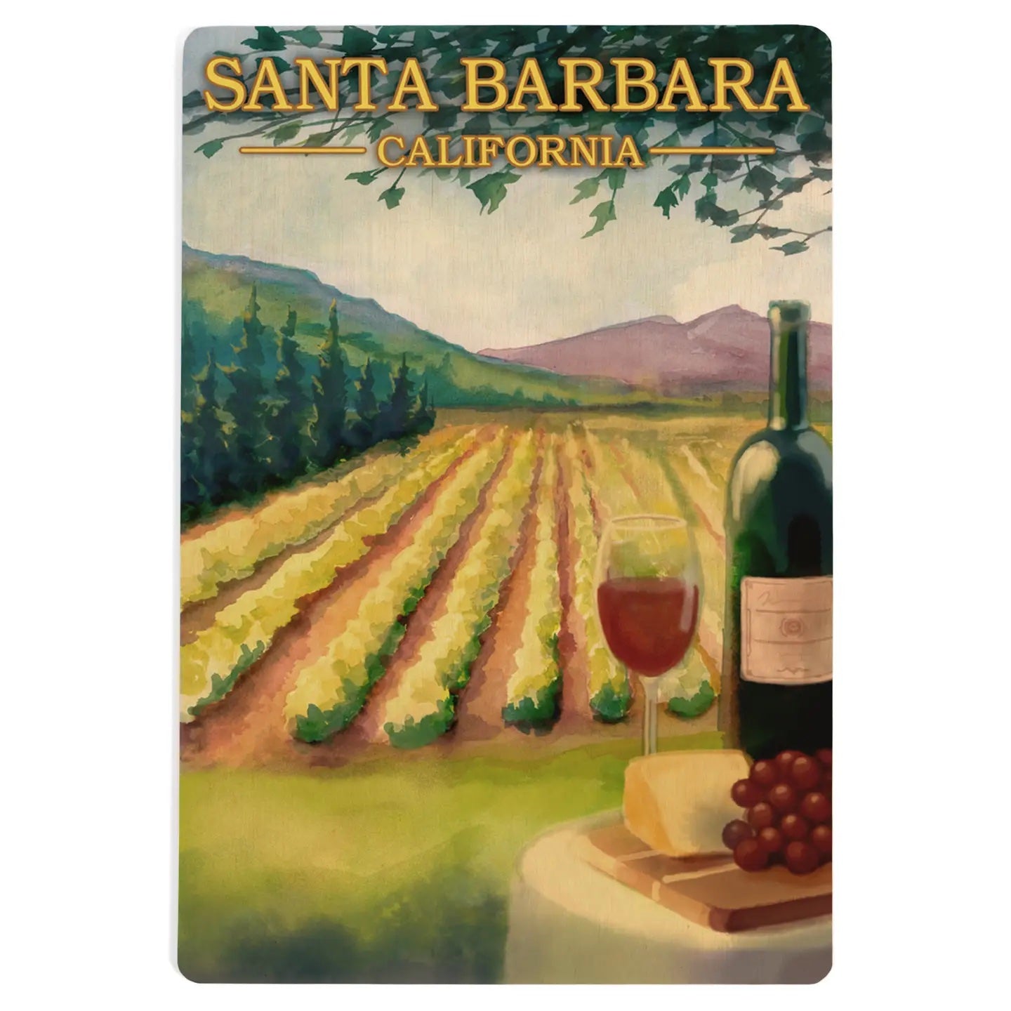 Santa Barbara Wood Postcard