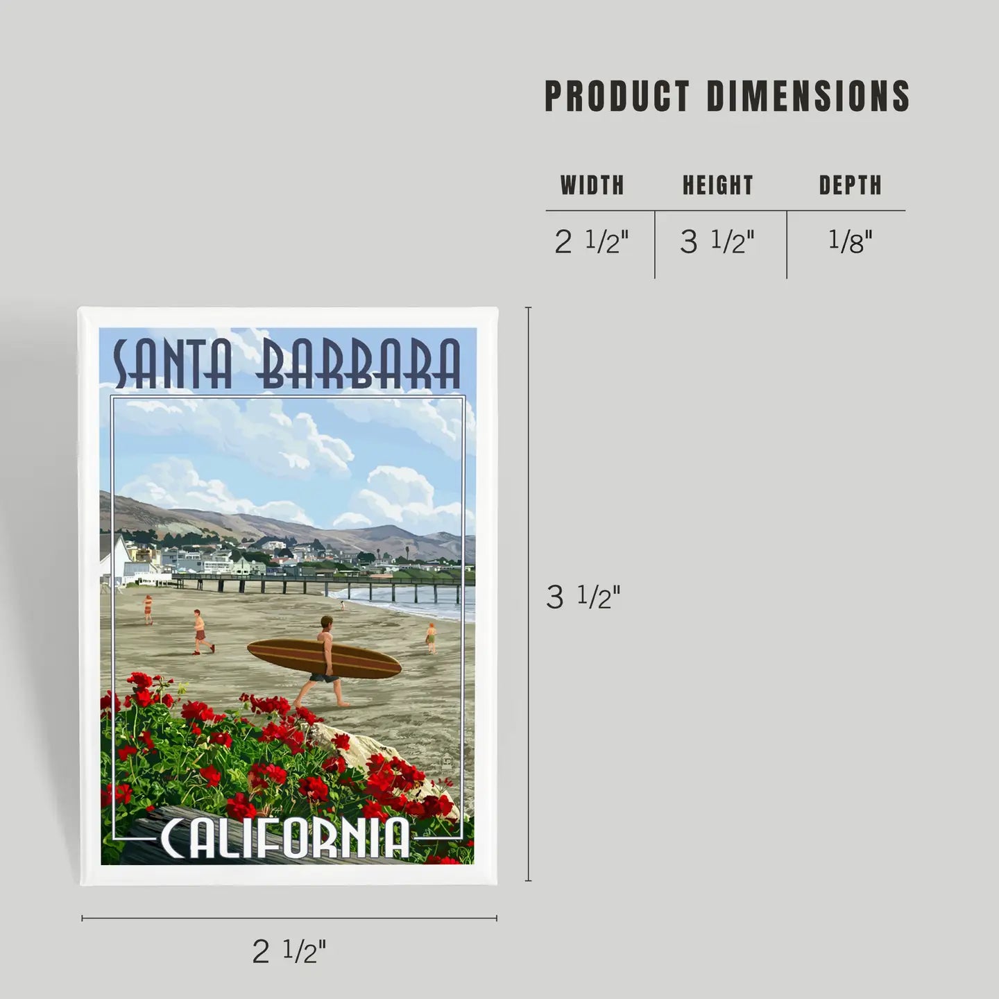 Beach Surfer Santa Barbara Magnet