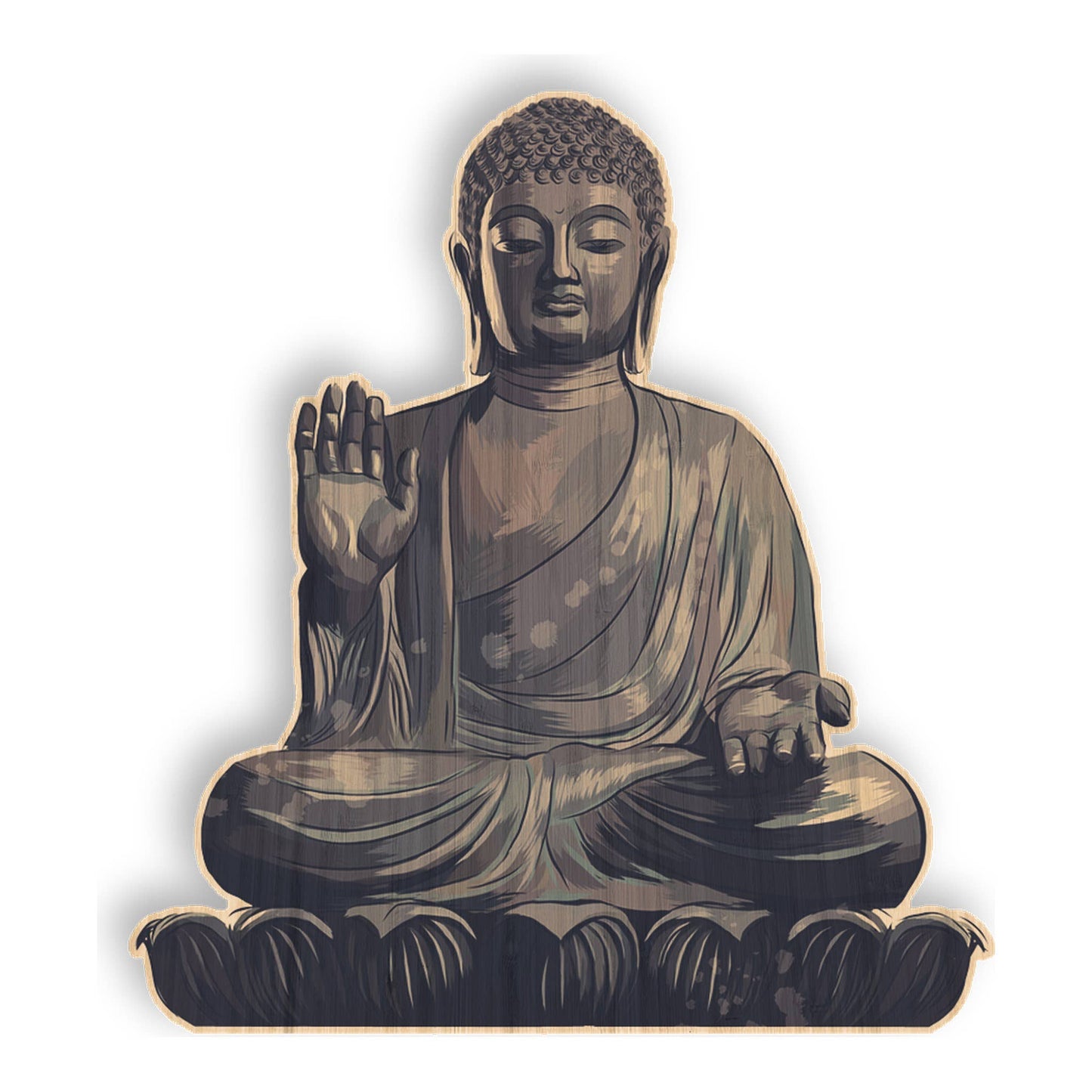 Buddha - Inspirational Bamboo Wood Sticker