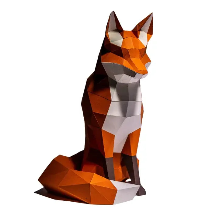 Fox Origami Model Papercraft Kit