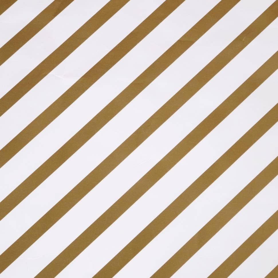 White/Gold Diagonal Stripe - 30" x 10' Wrapping Paper |