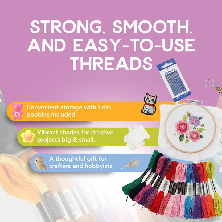 Embroidery Kit 100 Threads - Incraftables