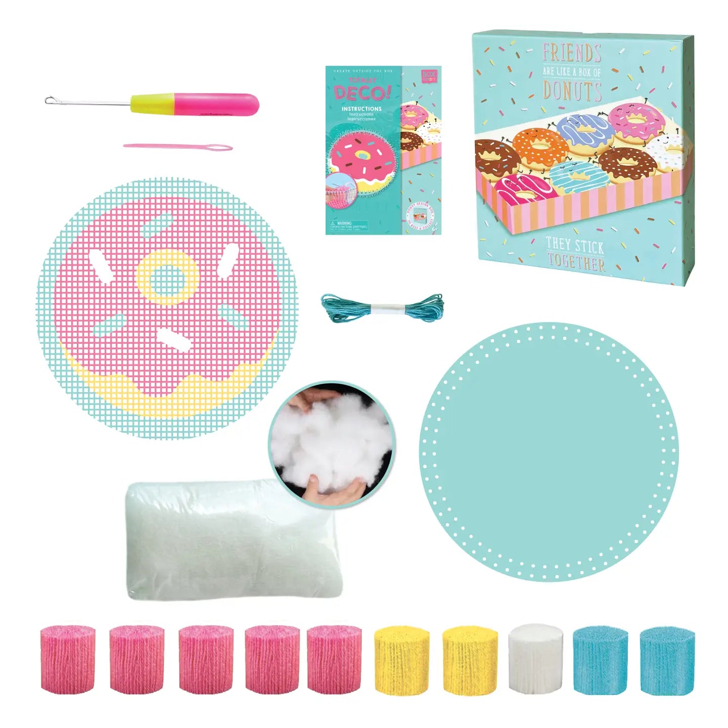 Totally Donut Latch Hook Pillow Set