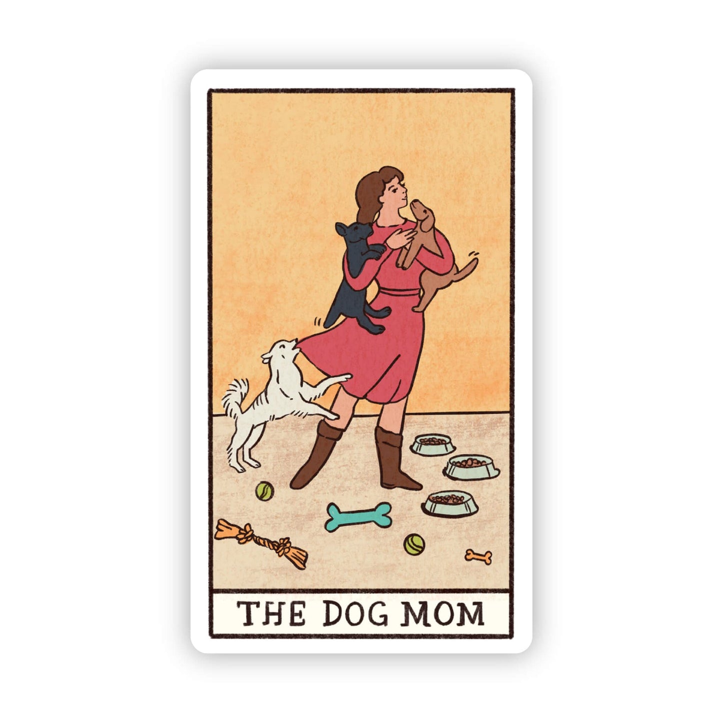The Dog Mom Tarot Card Die Cut Sticker