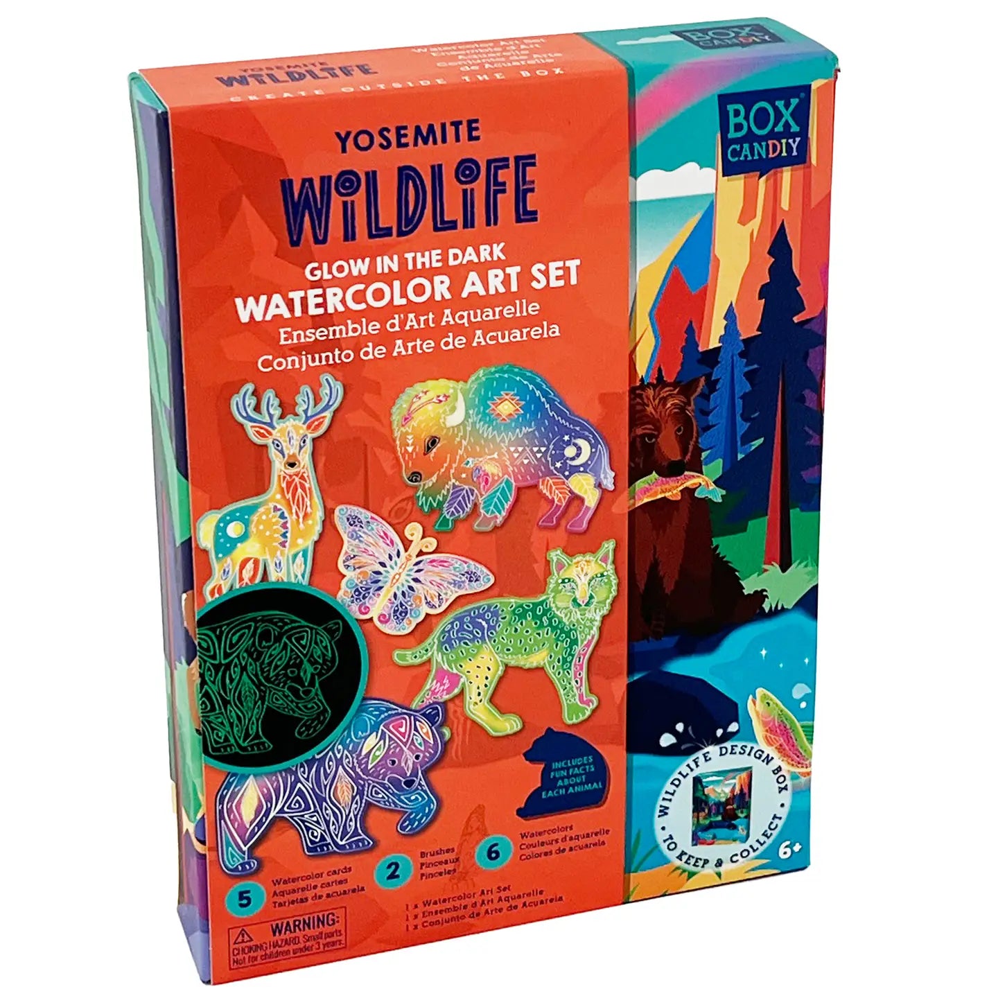 Wildlife Glow in The Dark Watercolor Art Set